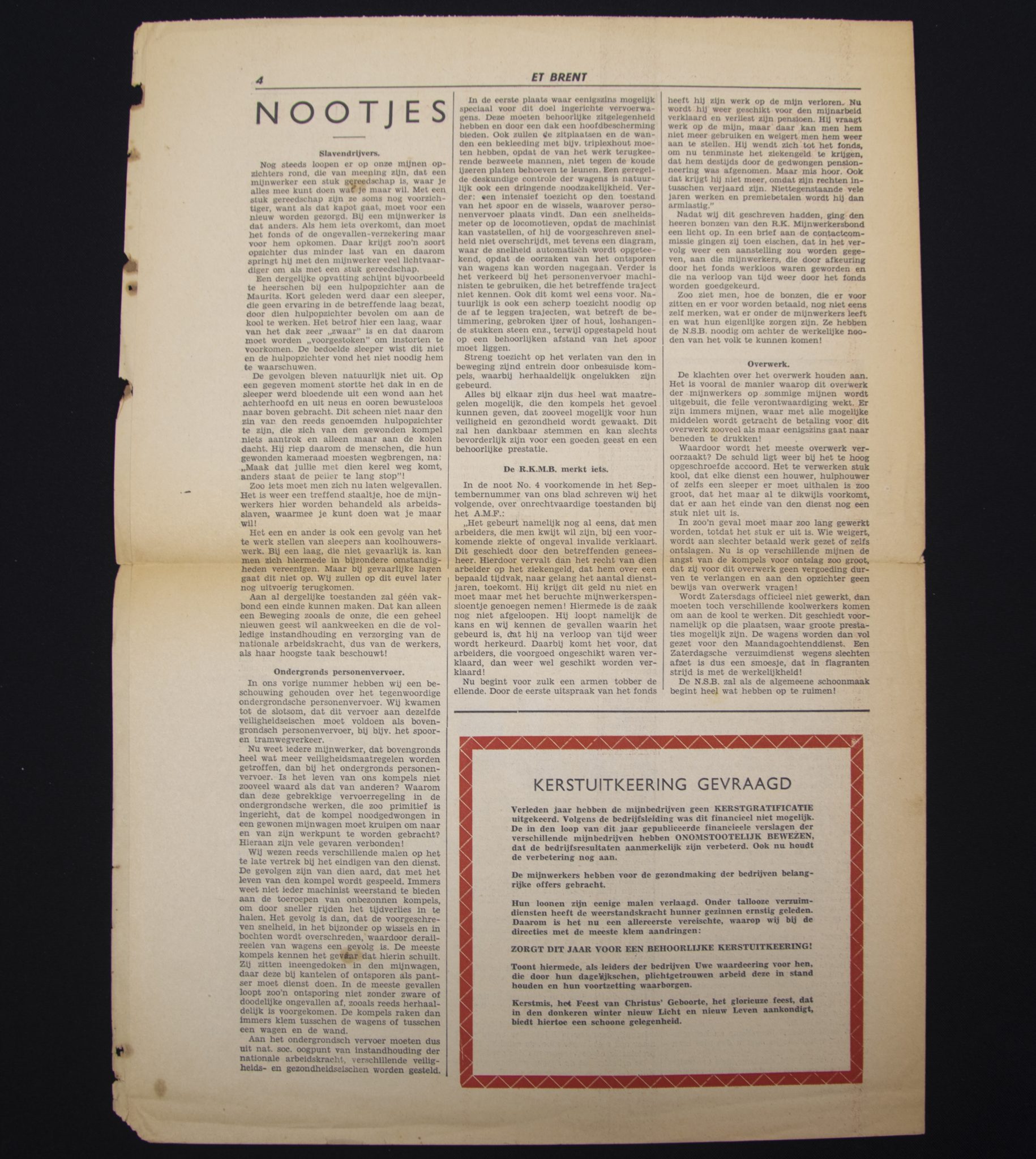 (NSB) Et Brent (It Burns) - Strijdblad in de Mijnstreek voor de Nationaal Socialistische Beweging (1936) - UTRARARE!!!!