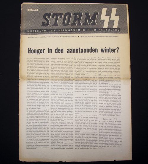 (Newspaper) Storm SS – Derde Jrg. Nr. 50 – 17 maart 1944 (with rare Gerardus Mooyman photo inside)
