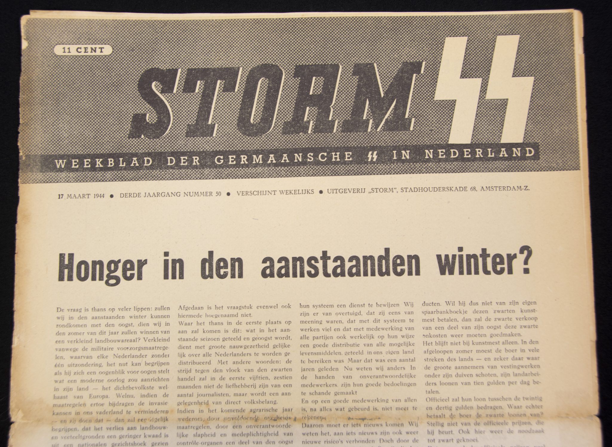 (Newspaper) Storm SS – Derde Jrg. Nr. 50 – 17 maart 1944 (with rare Gerardus Mooyman photo inside) (2)