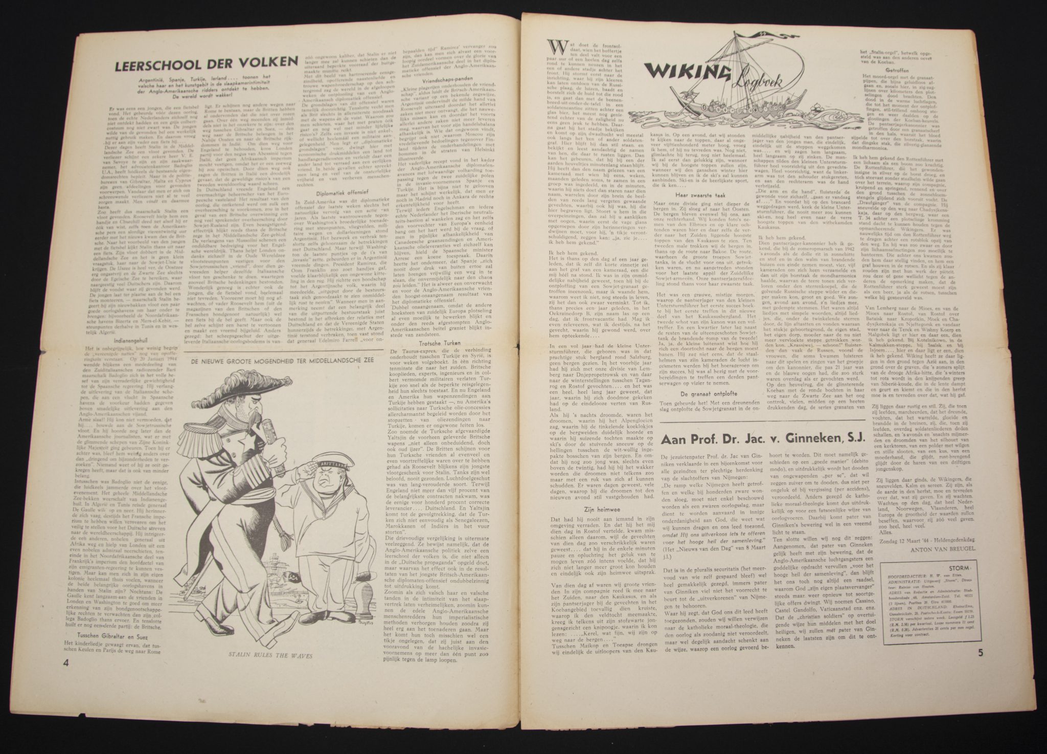 (Newspaper) Storm SS – Derde Jrg. Nr. 50 – 17 maart 1944 (with rare Gerardus Mooyman photo inside)