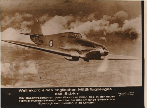 (Pressphoto) Weltrekord eines englischen Militärflugzeuges 658 Std.-KM (24x18cm)