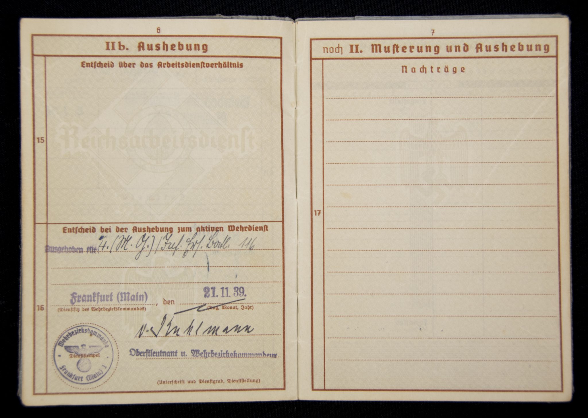 Wehrpass 4./E. (M.G.) Kp. 116 (1939) with EK2 + VWA Black - Image 10