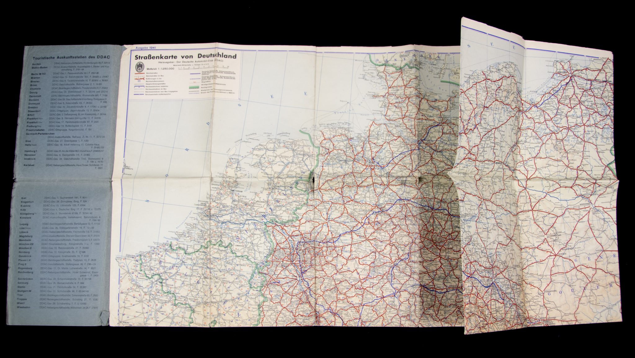 DDAC- Strassenkarte von Deutschland (1943)
