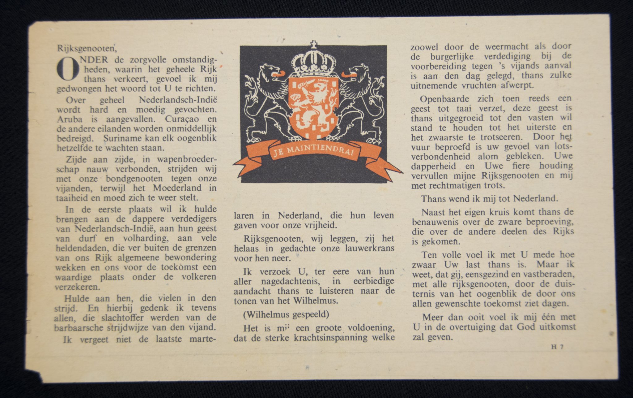 Dutch wartime resistence propaganda flyer H7 (3) Dutch wartime resistence propaganda flyer H7