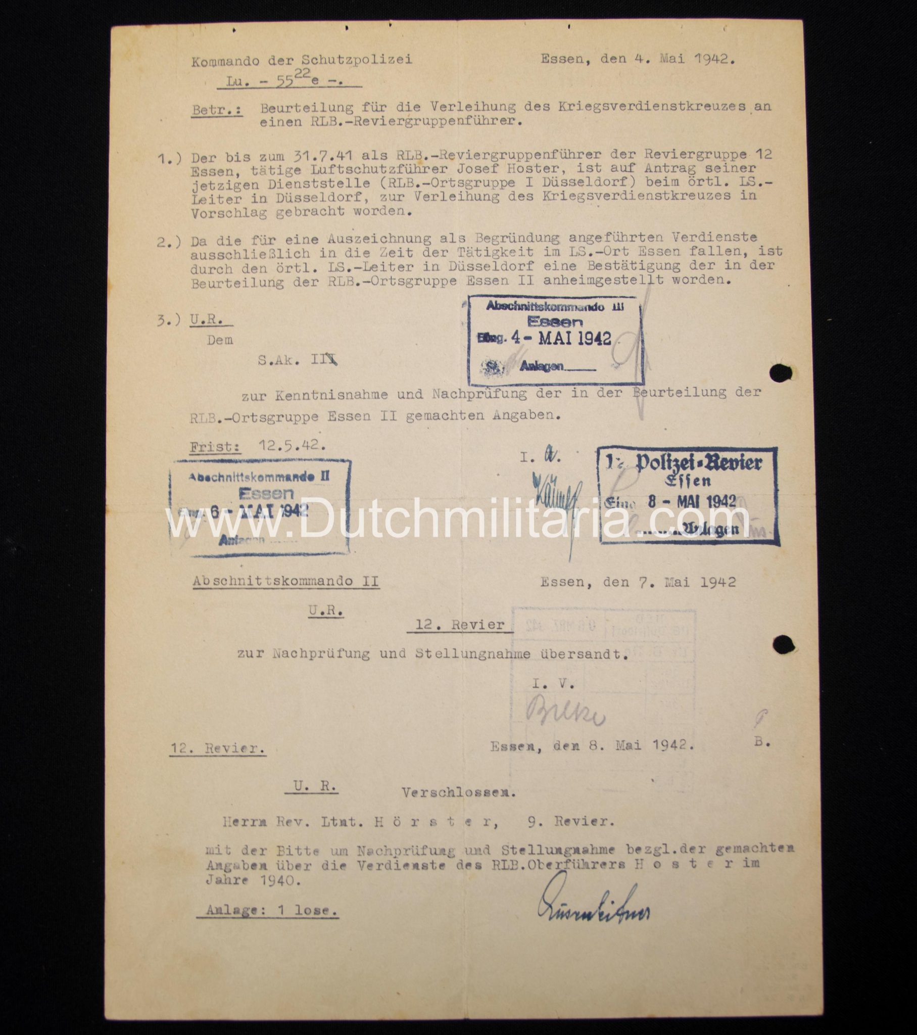 Kriegsverdienstkreuz (KVK) Vorschlagliste and documents (extremely rare!) - Image 13