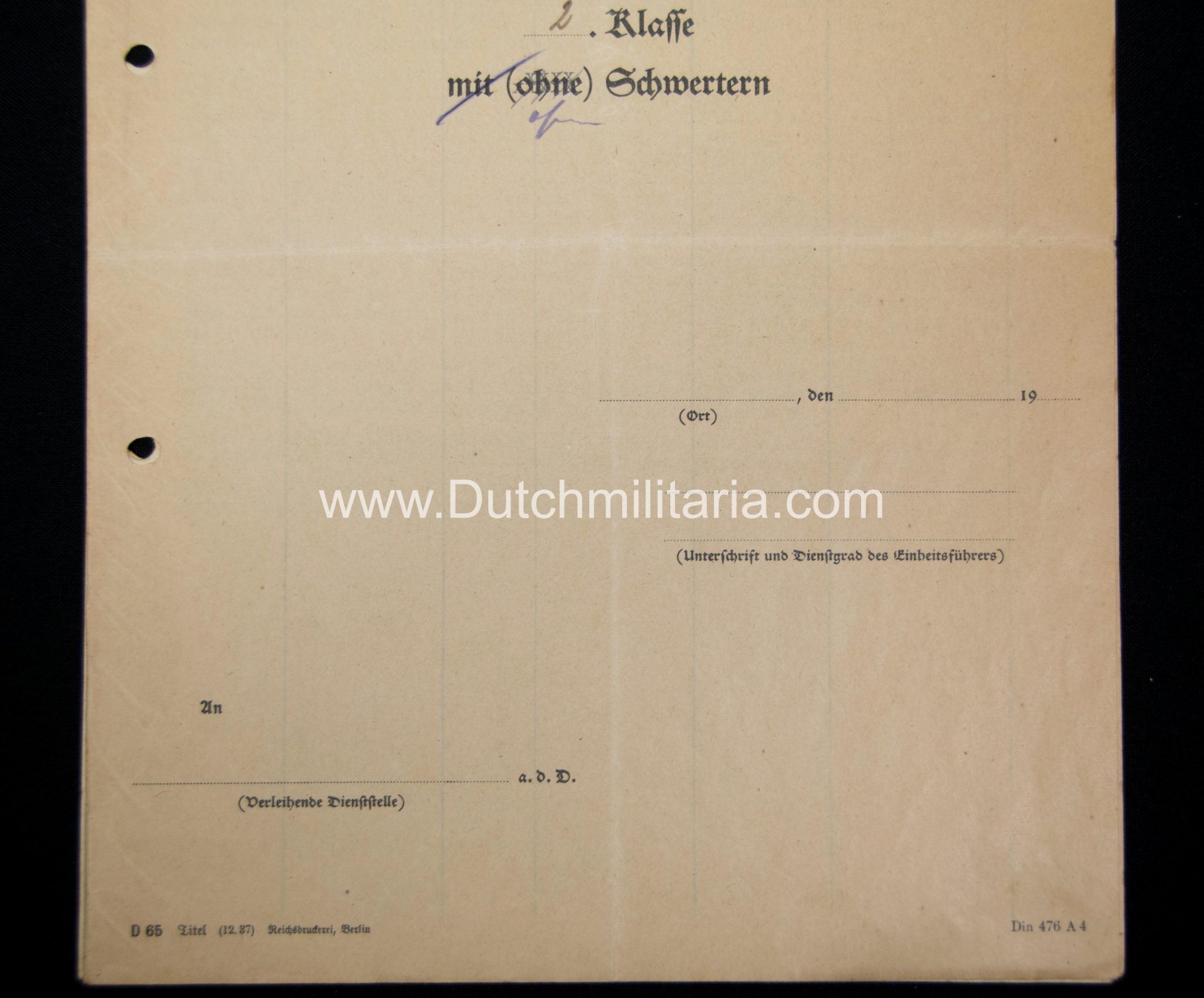 Kriegsverdienstkreuz (KVK) Vorschlagliste and documents (extremely rare!)