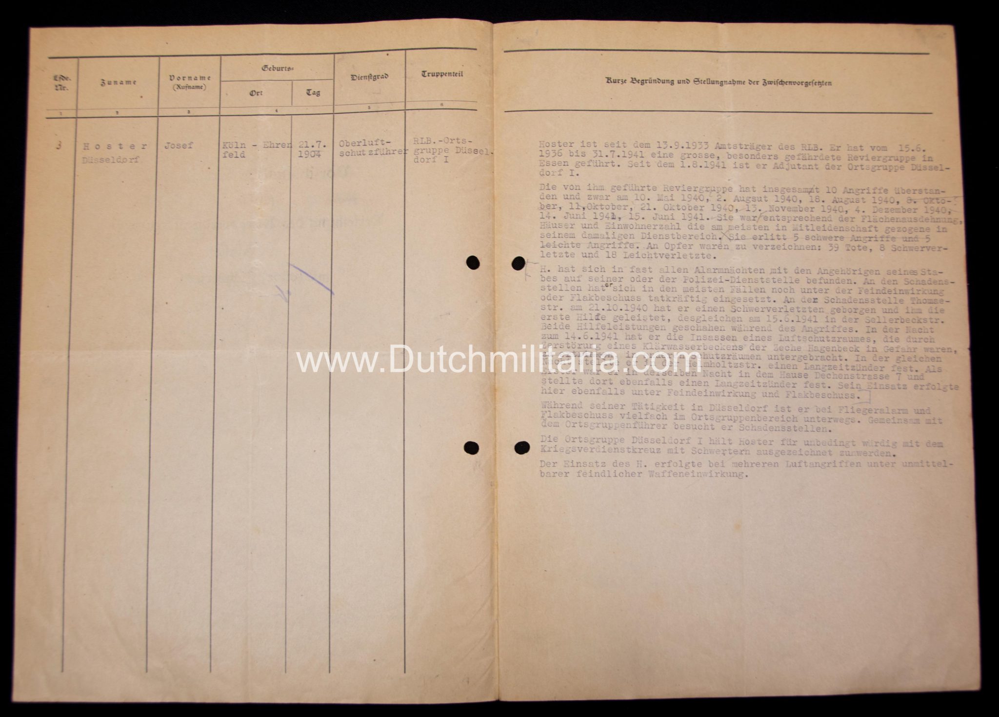Kriegsverdienstkreuz (KVK) Vorschlagliste and documents (extremely rare!)