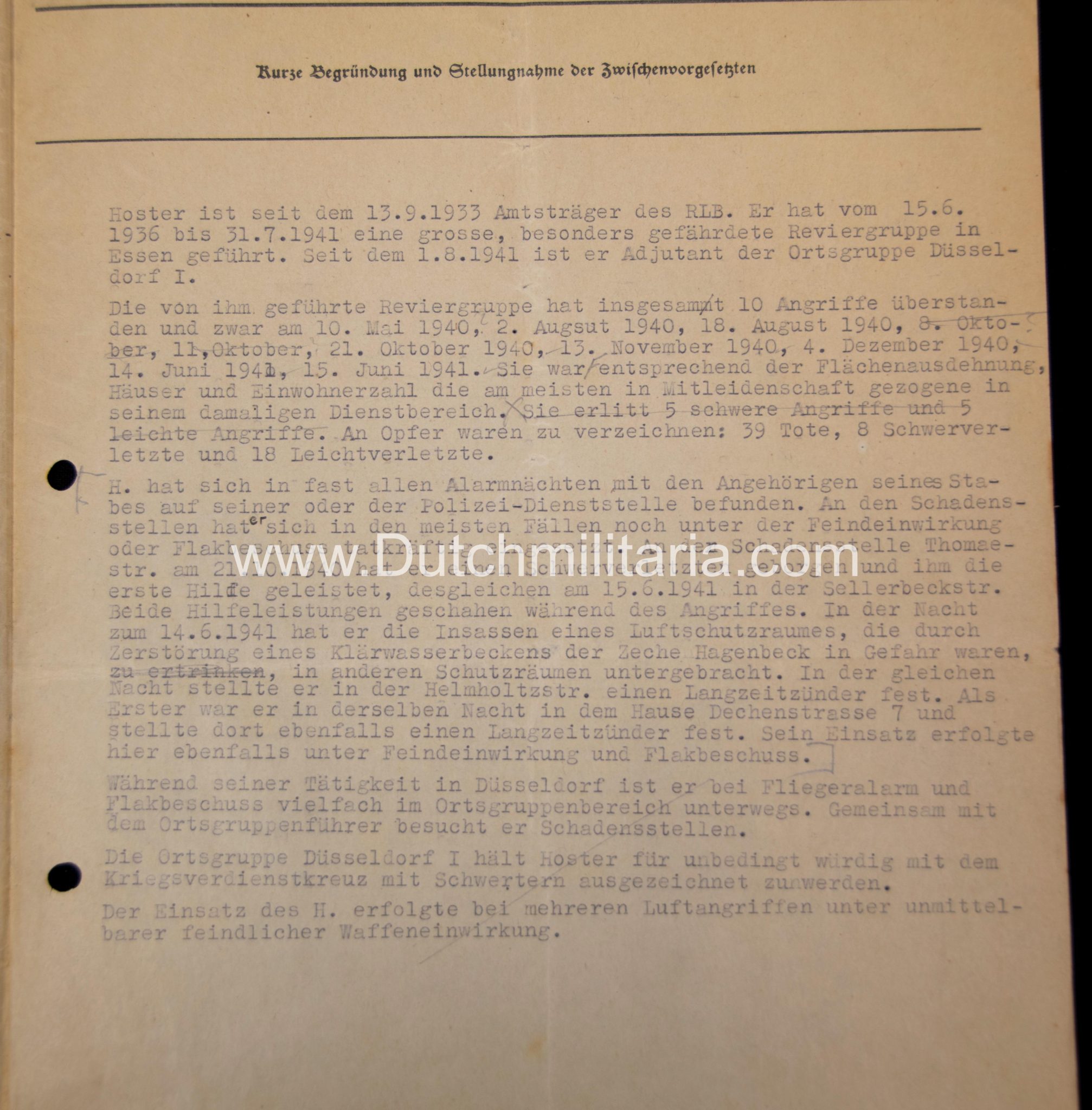 Kriegsverdienstkreuz (KVK) Vorschlagliste and documents (extremely rare!)