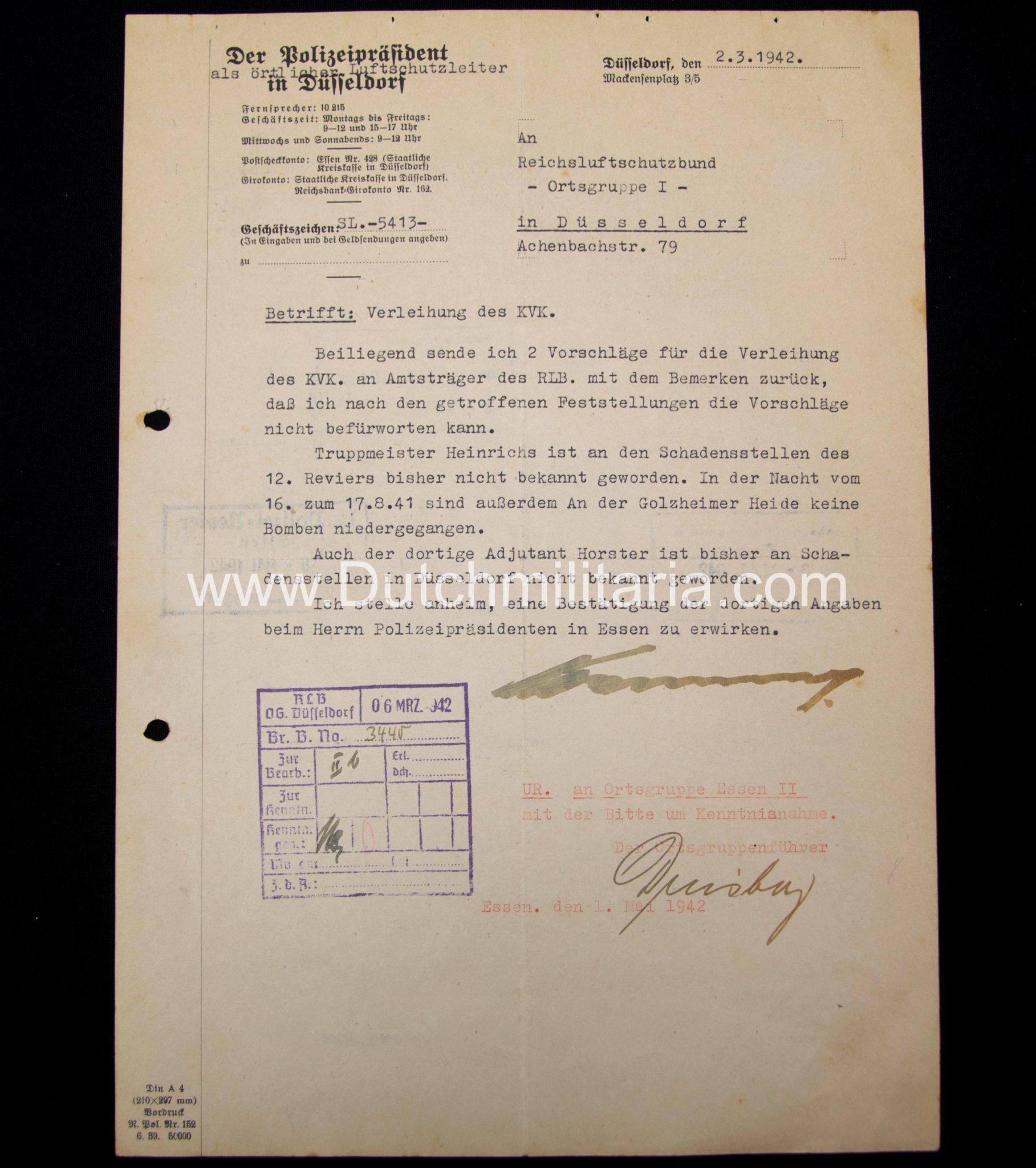 Kriegsverdienstkreuz (KVK) Vorschlagliste and documents (extremely rare!)