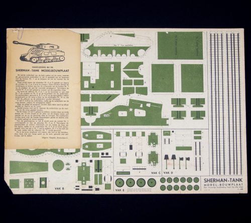 (Liberation) Sherman-Tank model bouwplaat + instruction sheet