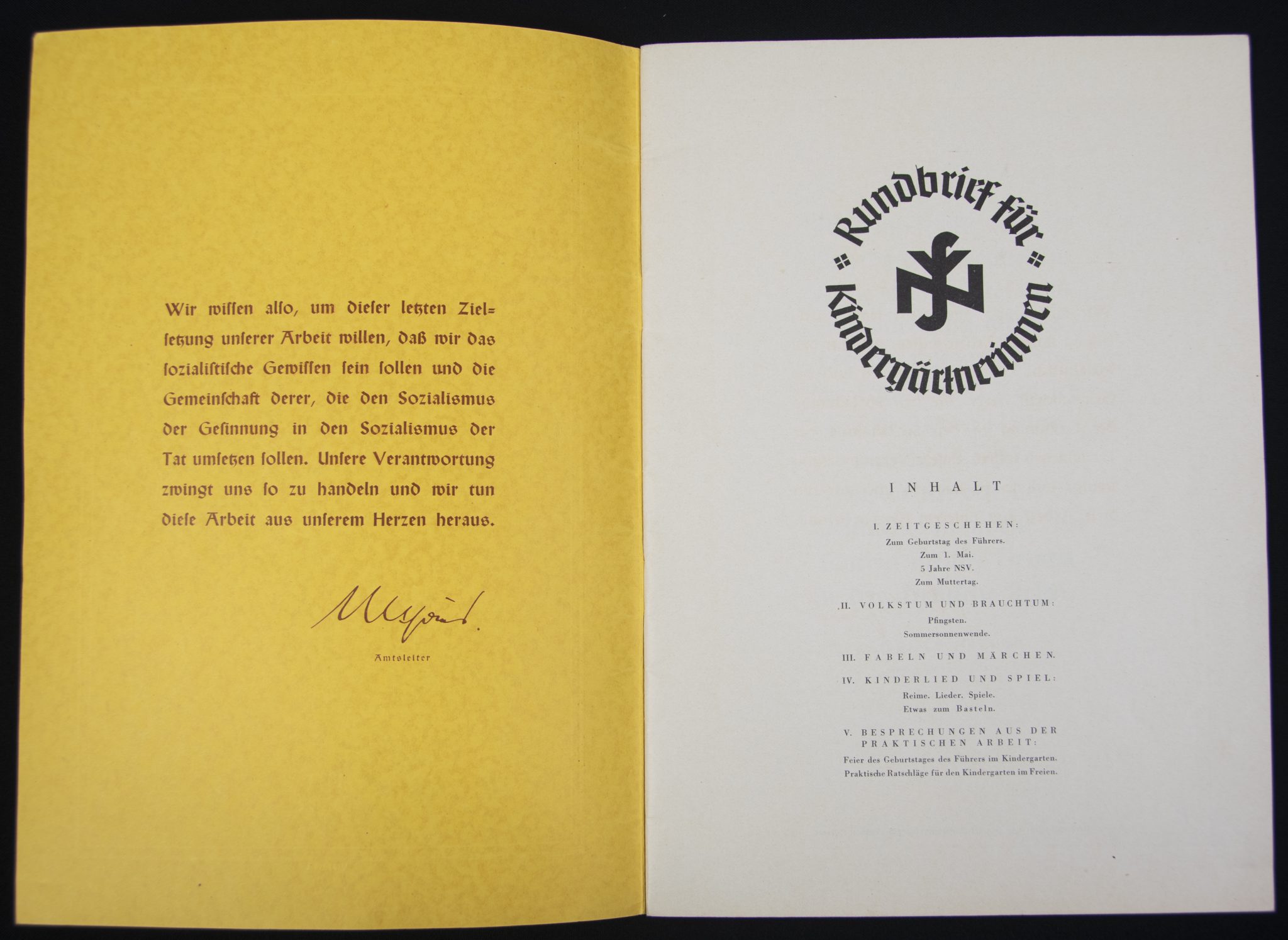 (Magazine) National Sozialistische Volkswohlfahrt (NSV) Rundbrief für Kindergärtnerinnen (1939)