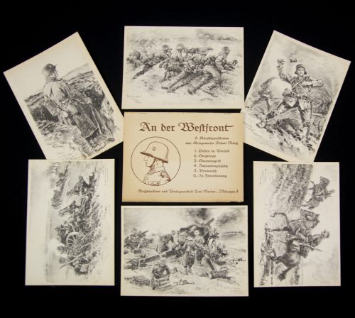 (Map) 6. Künstlerpostkarten von Kriegsmaler Albert Reich
