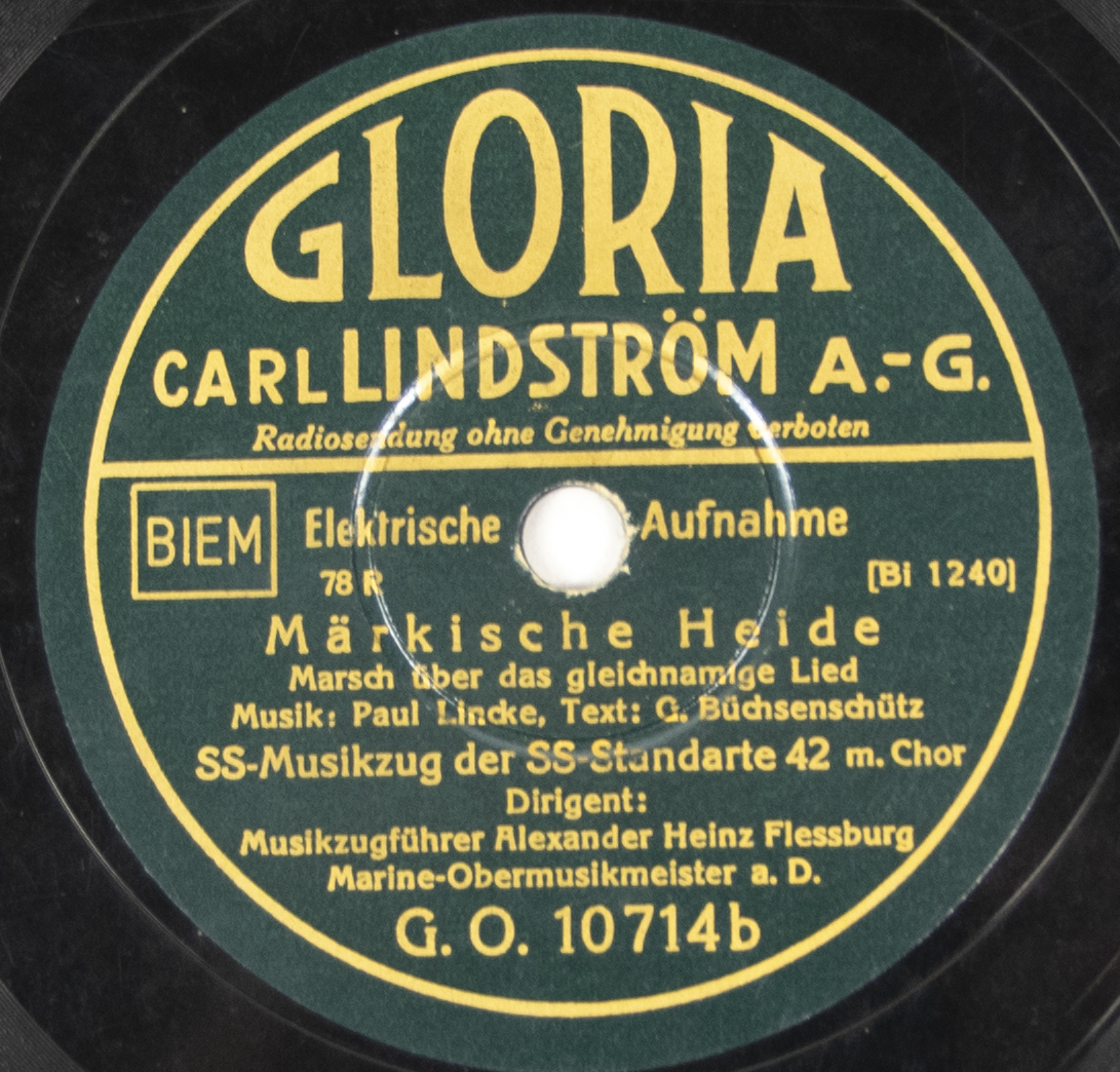 (Music LP) SS-Musikzug der SS-Standarte 42 – Die Fahne Hoch (Horst Wessel Lied) + Märkische Heide (3) (Music LP) SS-Musikzug der SS-Standarte 42 - Die Fahne Hoch (Horst Wessel Lied) + Märkische Heide