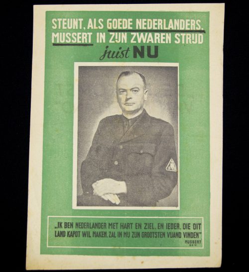 (NSB) Pamphlet Steunt, als goede Nederlanders, Mussert in zijn zwaren strijd