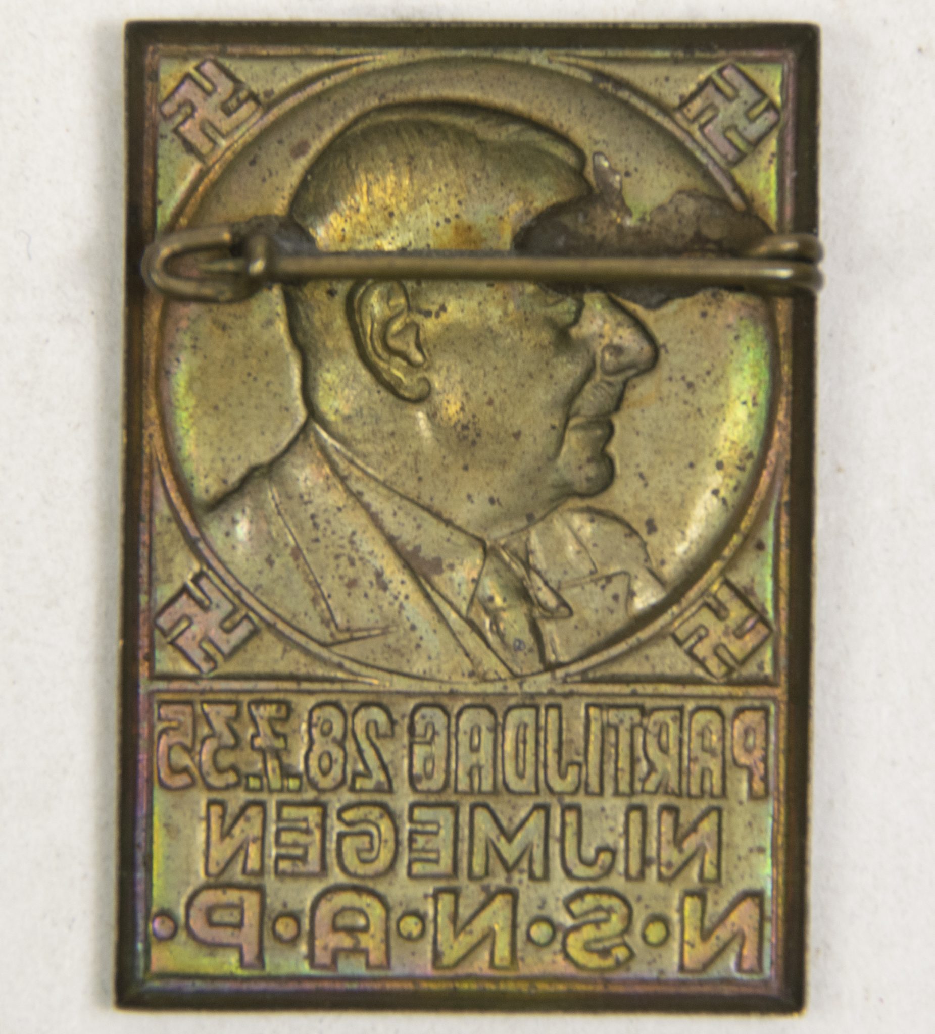 Nationaal-Socialistische Nederlandsche Arbeiderspartij (NSNAP) Kruyt Partijdag 28.7.35 Nijmegen badge (2)
