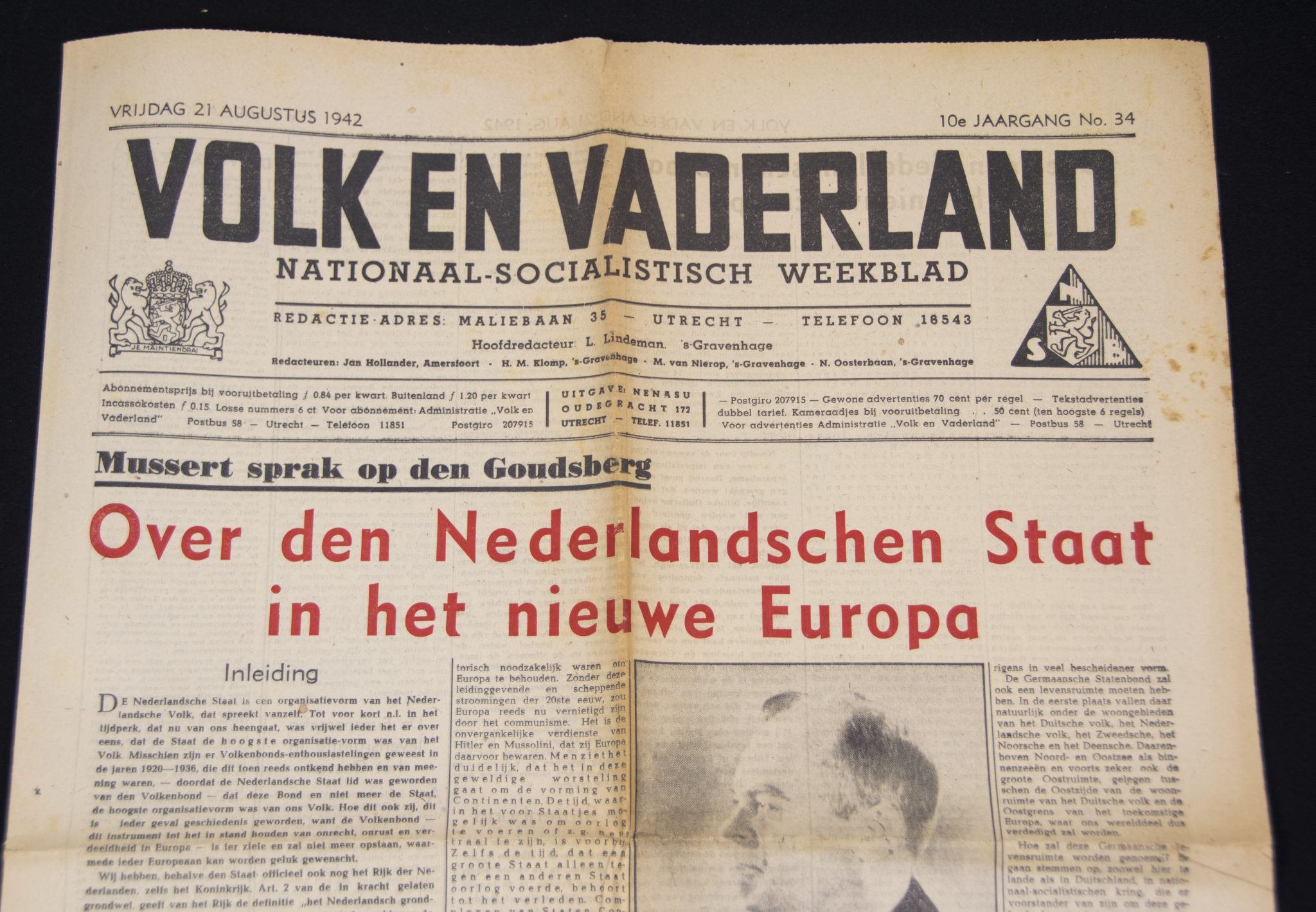 (Newspaper) NSB – Volk en Vaderland – 10e jrg. No.34 (2)