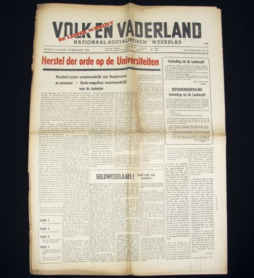(Newspaper) NSB - Volk en Vaderland - 11e jrg. No.11