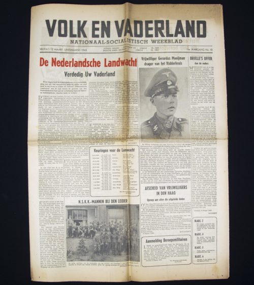 (Newspaper) NSB - Volk en Vaderland (With Mooyman photo)