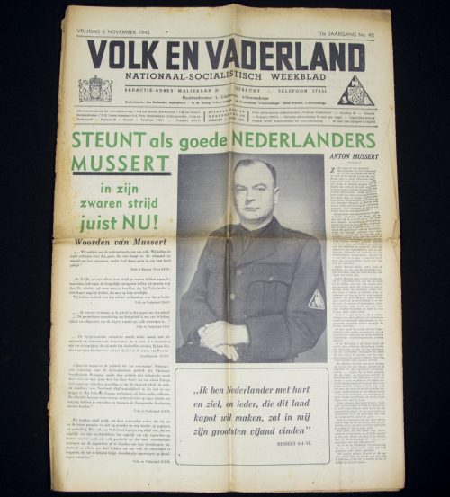 (Newspaper) NSB - Volk en Vaderland (With aricle for wearing the NSB Sympathisers badge)