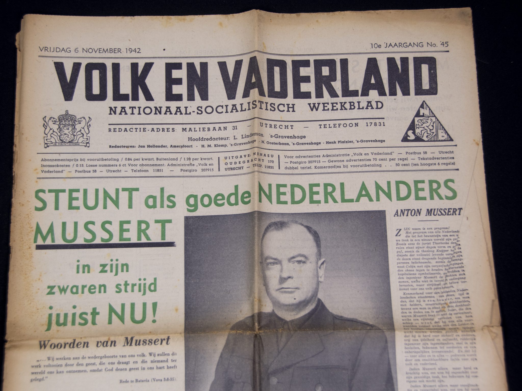 (Newspaper) NSB – Volk en Vaderland (With aricle for wearing the NSB Sympathisers badge) (2)