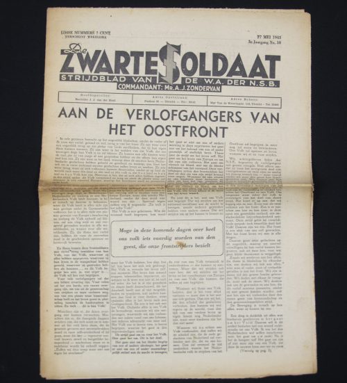 (Newspaper) NSBWA De Zwarte Soldaat - 3e Jrg. No.38 - rare
