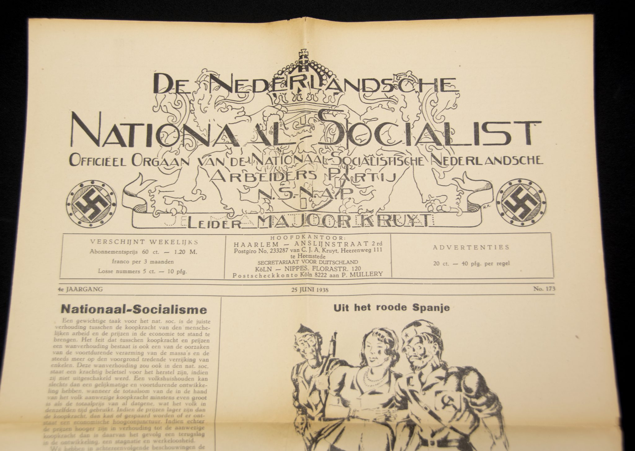 (Newspaper) NSNAP Kruyt – De Nederlandsche Nationaal-Socialist No.173 – (1939) – RARE (Newspaper) NSNAP Kruyt - De Nederlandsche Nationaal-Socialist No.173 - (1938) - RARE
