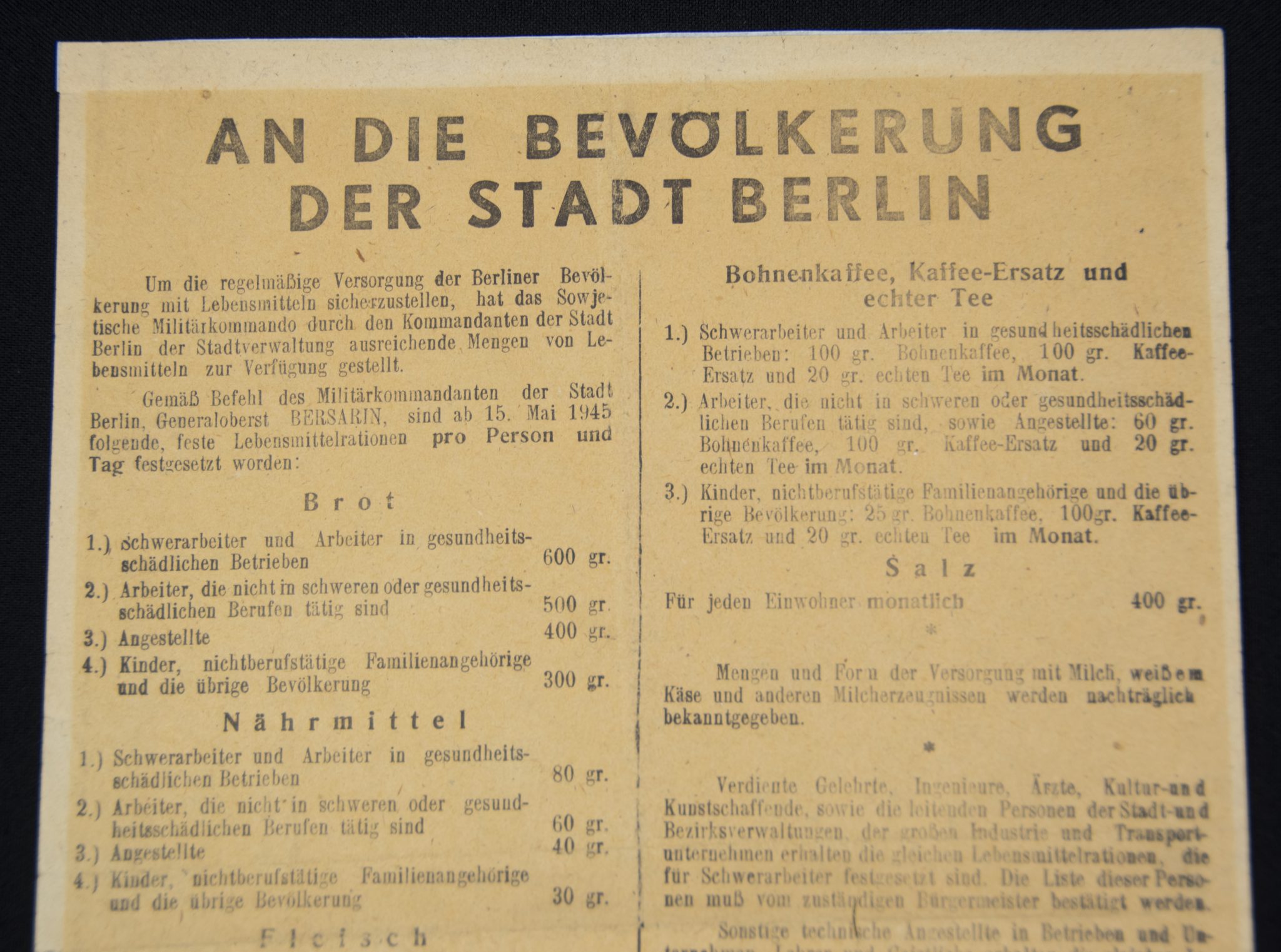 (Pamphlet) An die bevölkerung der Stadt Berlin – May 1945 (2) (Pamphlet) An die bevölkerung der Stadt Berlin - May 1945