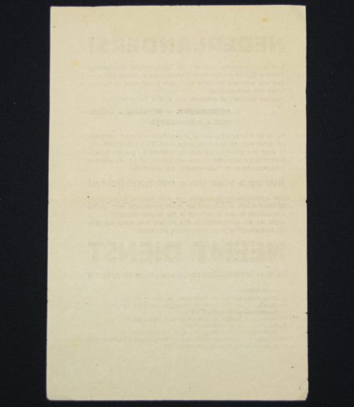 (Pamphlet) Nederlanders! Neemt dienst in het Vrijwilligers-Legioen Nederland