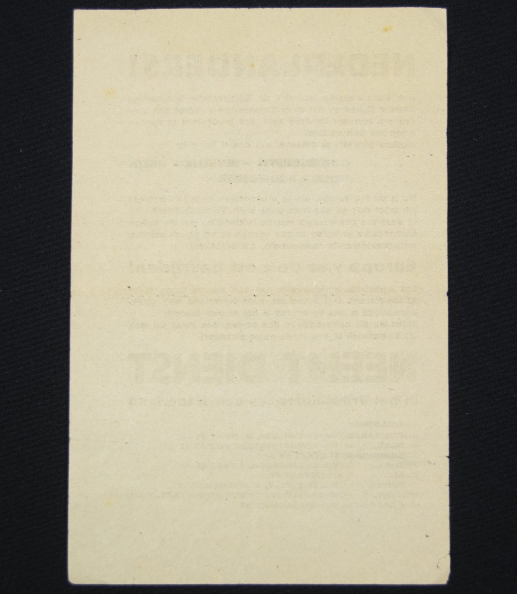 (Pamphlet) Nederlanders! Neemt dienst in het Vrijwilligers-Legioen Nederland (2) (Pamphlet) Nederlanders! Neemt dienst in het Vrijwilligers-Legioen Nederland