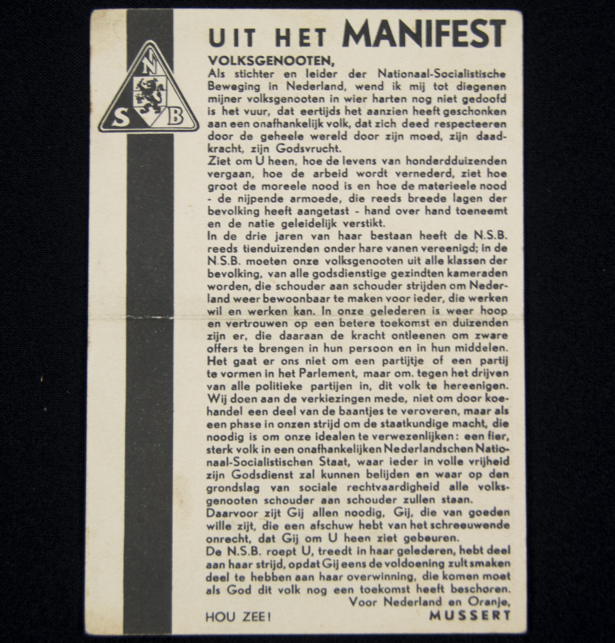 (Postcard) NSB propaganda postcard Volkseenheid – Very rare (3) (Postcard) NSB propaganda postcard Volkseenheid - Very rare