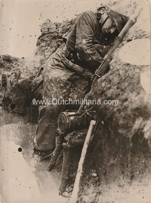 (Pressphoto) SS-Kriegsberichter Gottschmann - Volle Deckung! (24,5x18cm)