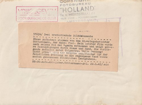 (Pressphoto) SS-Kriegsberichter Gottschmann - Volle Deckung! (24,5x18cm)