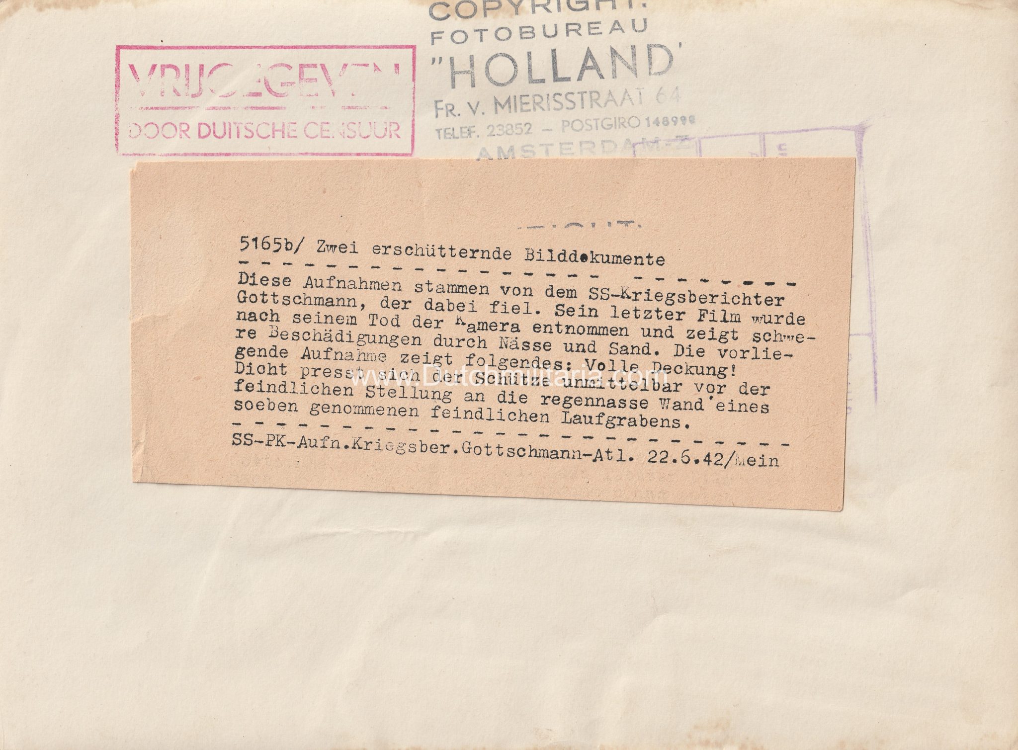 (Pressphoto) SS-Kriegsberichter Gottschmann – Volle Deckung! (24,5x18cm) (2) (Pressphoto) SS-Kriegsberichter Gottschmann - Volle Deckung! (24,5x18cm)