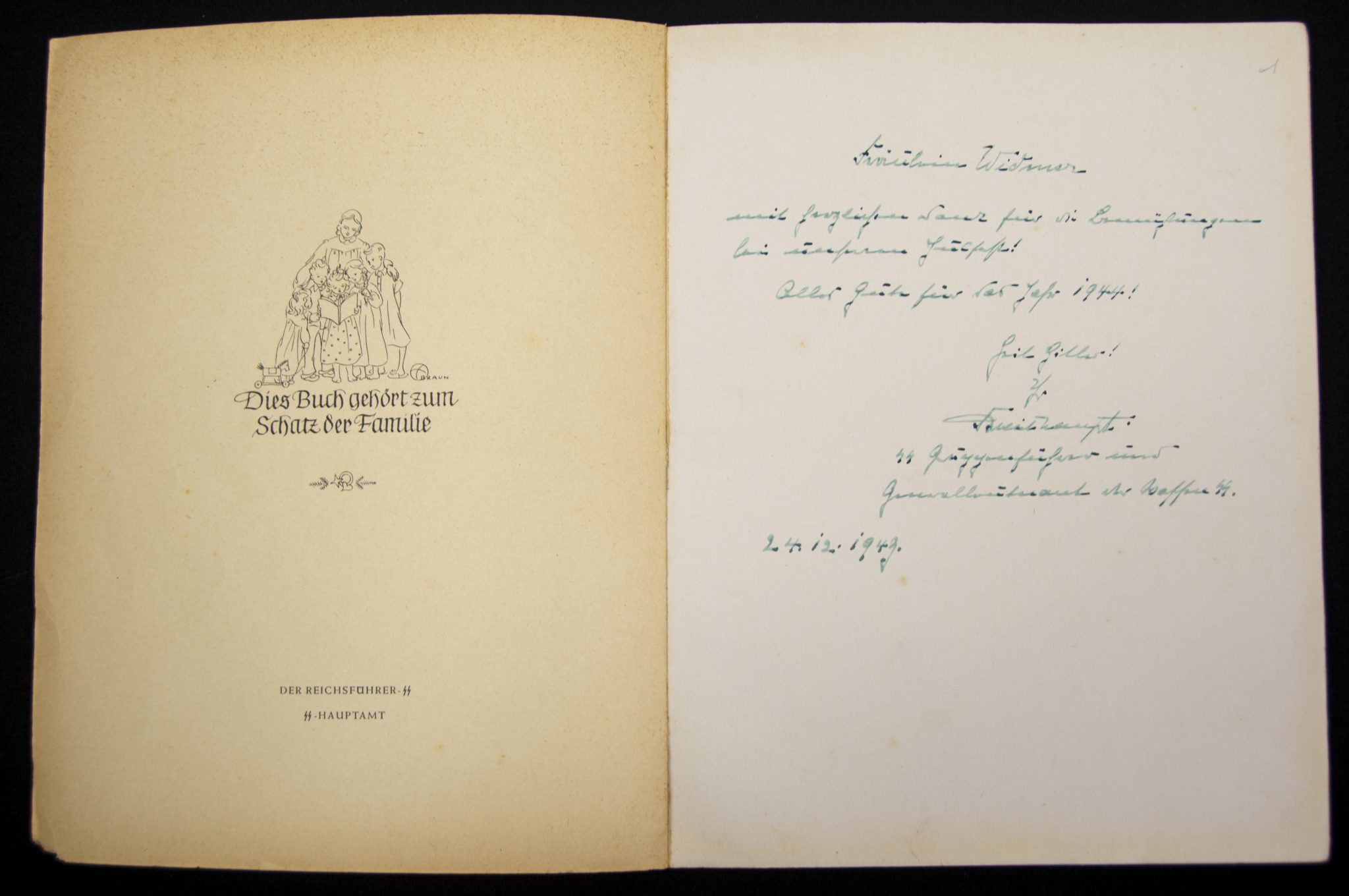 (Book) Waffen SS Weihnachtsbuch 1943 + Hitler inlay + SS-Gruppenführer Breithaupt dedication - rare - Image 4