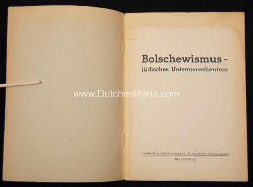 (Brochure) Der Reichsführer SS - Bolschewismus - Judisches Untermenschentum - Extremely rare