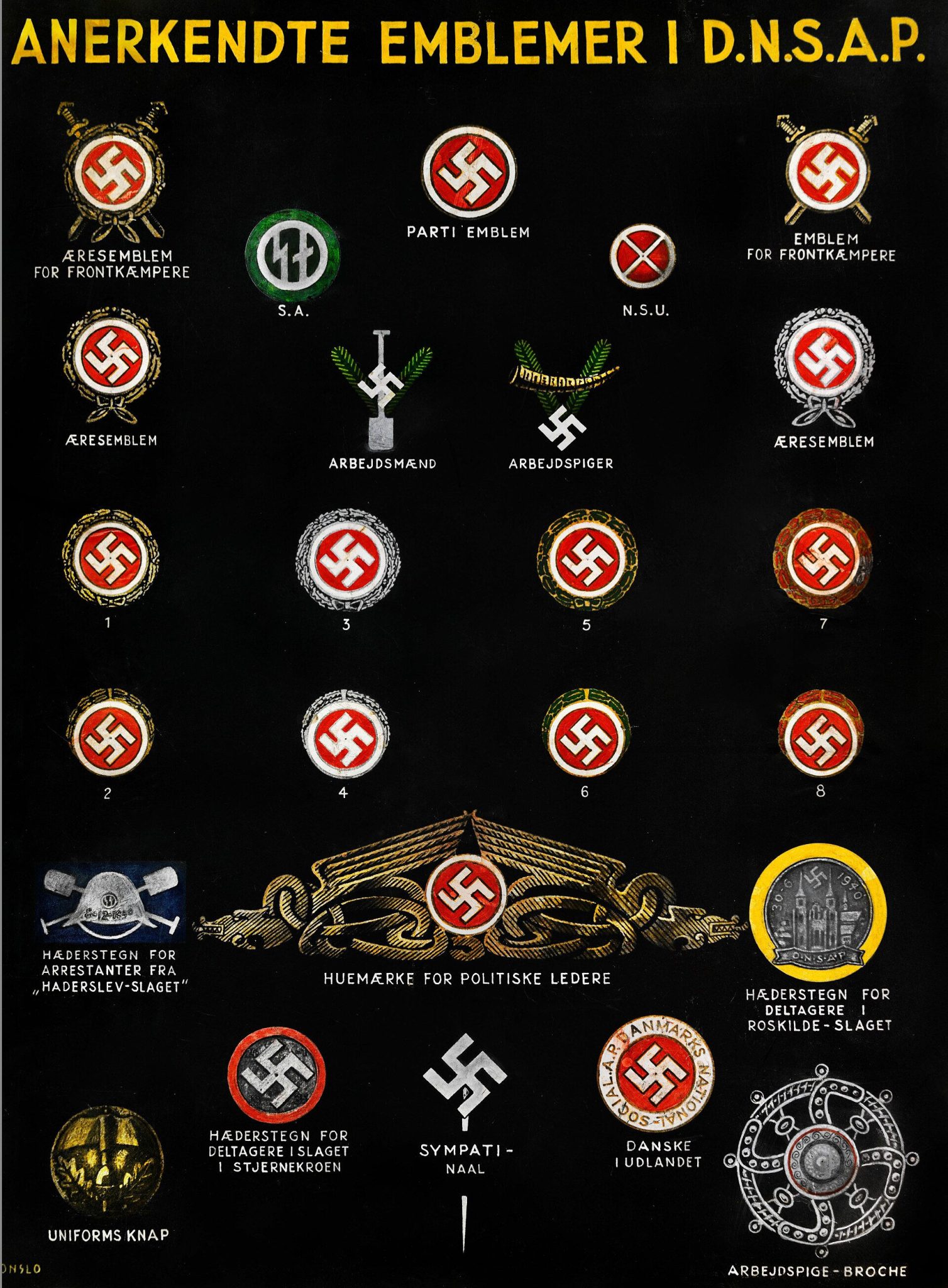 (Denmark) DNSAP Haederstegn for Deltagere i Roskilde-Slaget 30.6.1940 - extremely rare