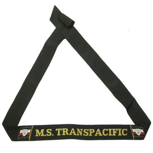 German Merchant marine cap tally M.S. Transpacific