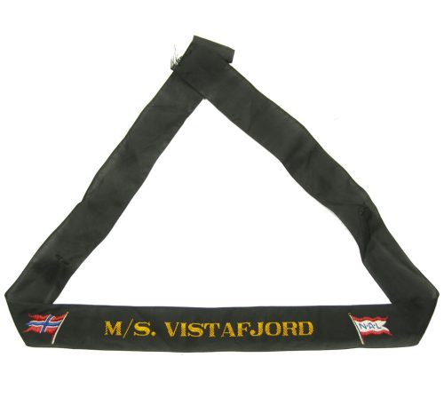 German Merchant marine cap tally MS. Vistfjord