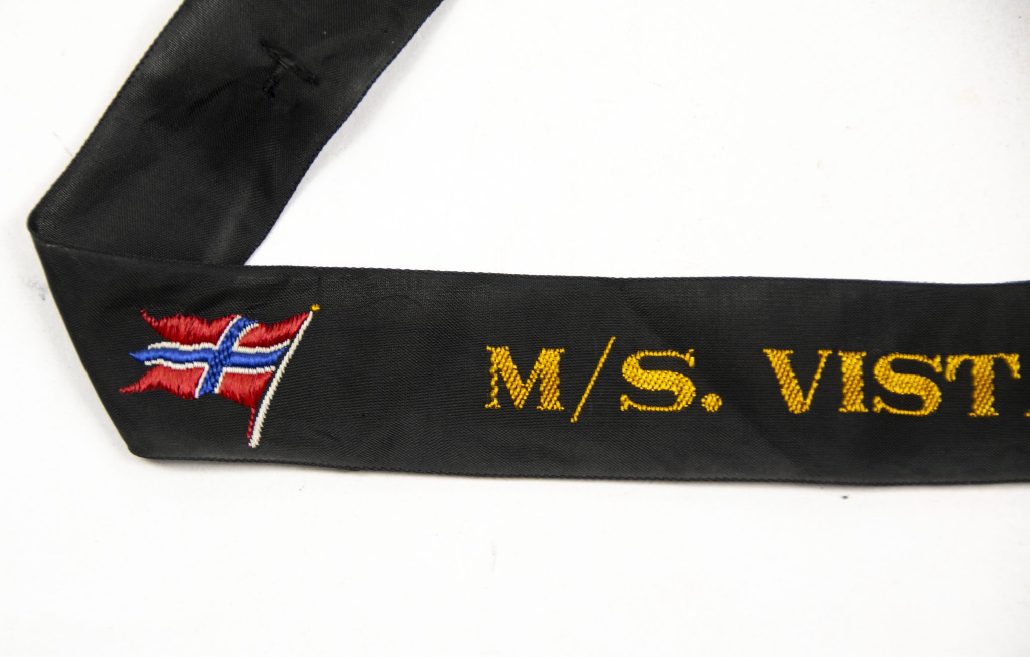 German Merchant marine cap tally MS. Vistfjord (2) German Merchant marine cap tally MS. Vistfjord