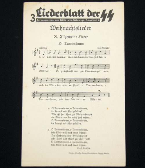 Liederblatt der SS No.3 - Herausgegeben vom Rasse- und Siedlungs-Hauptamt der SS