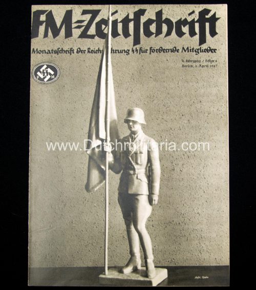 (Magazine) SS-FM Zeitschrift – Reichsführung SS für fördernde Mitglieder – 4. JahrgangFolge 4 (1937) (Allach cover!)