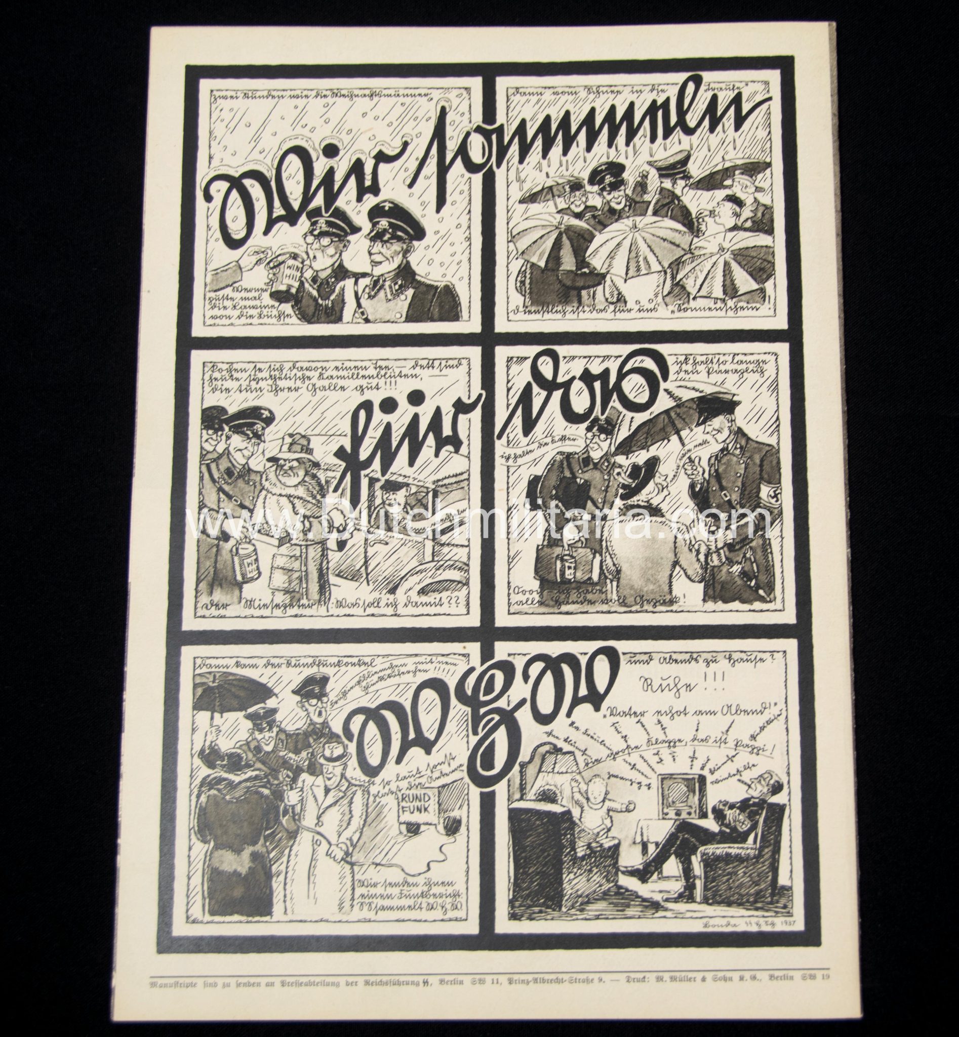 (Magazine) SS-FM Zeitschrift – Reichsführung SS für fördernde Mitglieder – 4. JahrgangFolge 4 (1937) (Allach cover!)