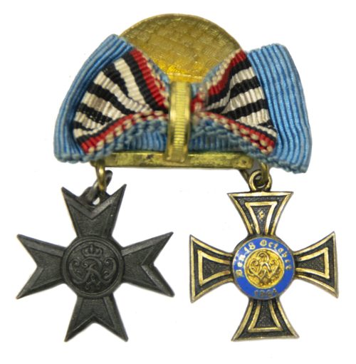 (Preussen) Kronenorden 4. Klasse + Kriegshilfskreuz miniature medals