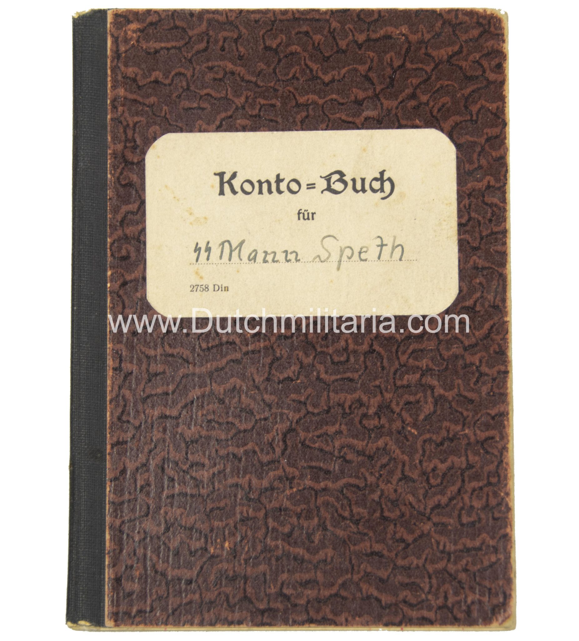 (SS) Kontobuch Account book of SS-Mann Speth 2.SS Unterführerschule Lauenburg (1940)