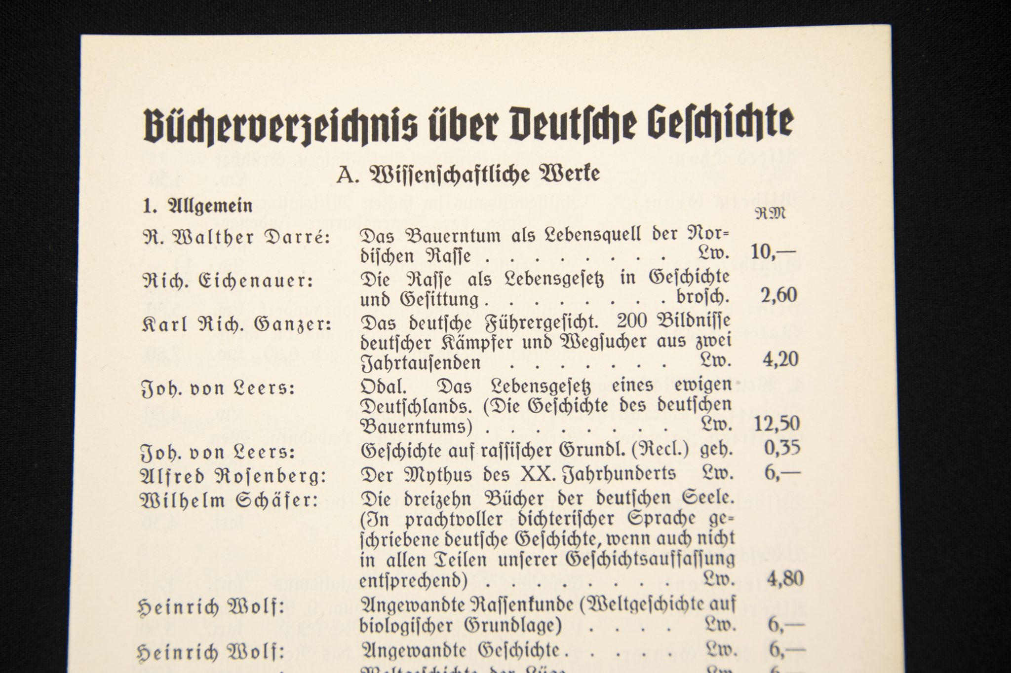 SS-Leitheft add-on Bücherverzeichnis über Deutsche Geschichte – rare (2)