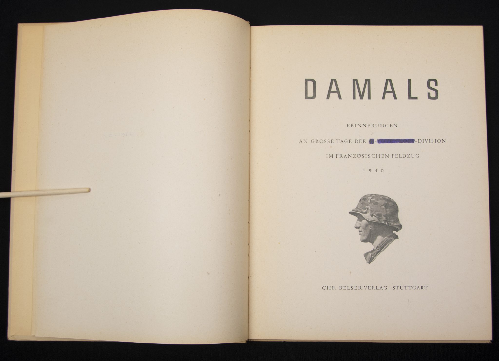 (Book) Damals - Erinnerungen an grosse Tage der SS-Totenkopf-Division im französischen Feldzug - with SS Gruppenführer dedication (1940)