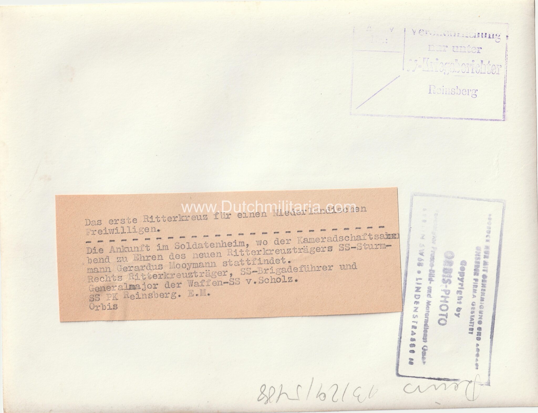 (Pressphoto) SS-Sturmann Gerard Mooyman – Das erste Ritterkreuz für einen Niederländischen Freiwilligen – ULTRA RARE!!! (2) (Pressphoto) SS-Sturmann Gerard Mooyman - Das erste Ritterkreuz für einen Niederländischen Freiwilligen - ULTRA RARE!!!