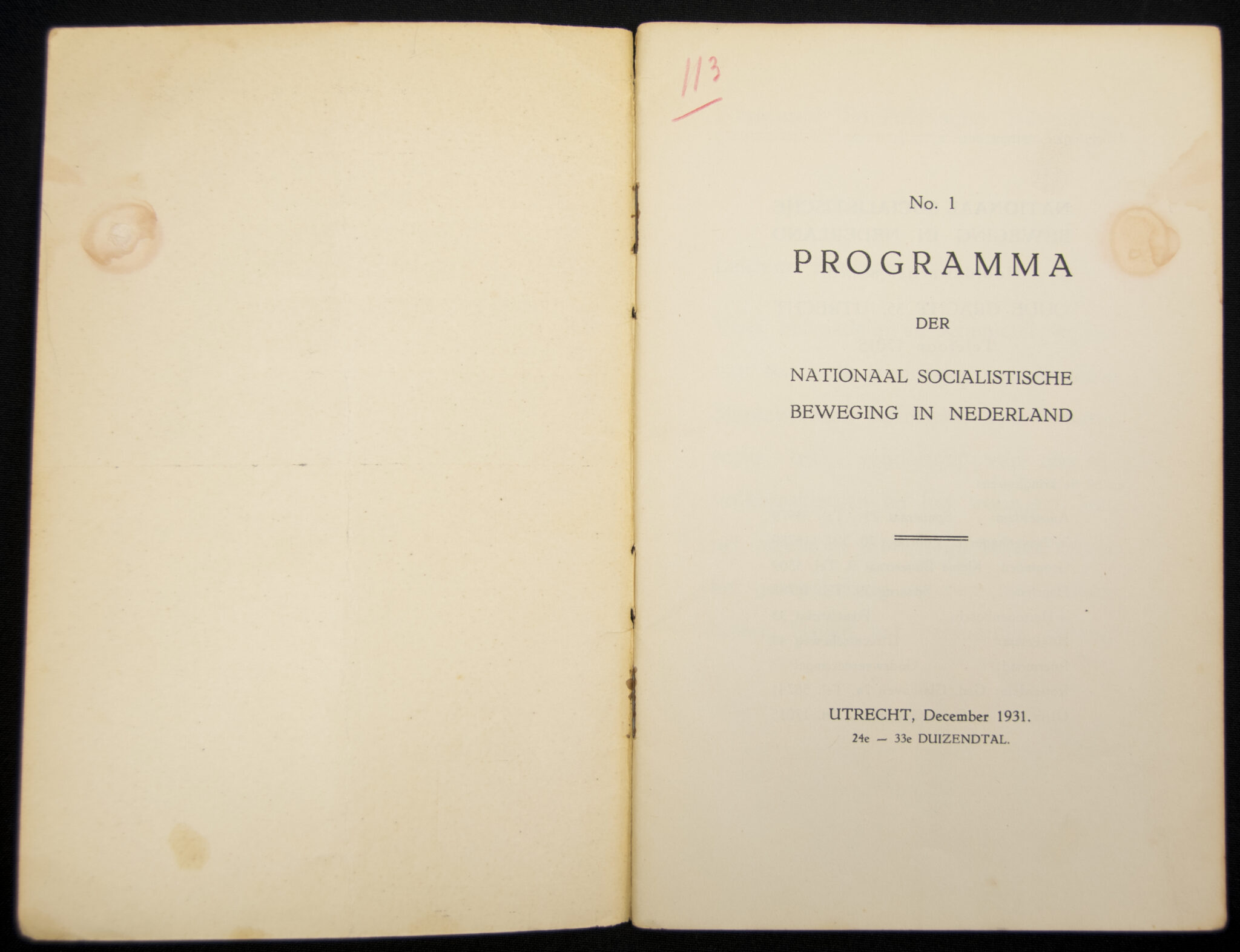 (Brochure) NSB Programma met Toelichting (24e - 33e Duizendtal)(Brochure) NSB Programma met Toelichting (24e - 33e Duizendtal)(Brochure) NSB Programma met Toelichting (24e - 33e Duizendtal)