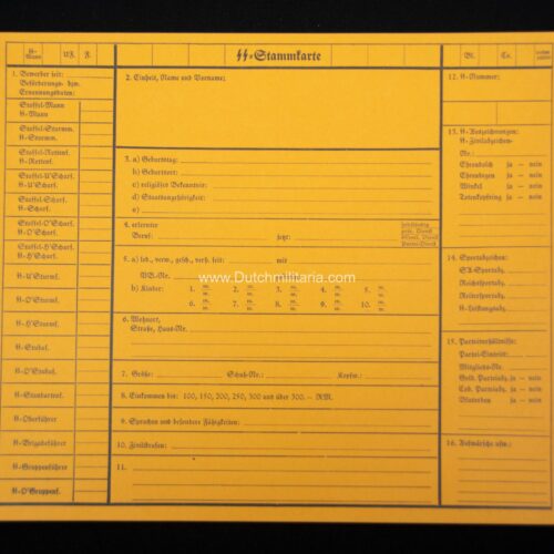 SS-Stammkarte - unissued