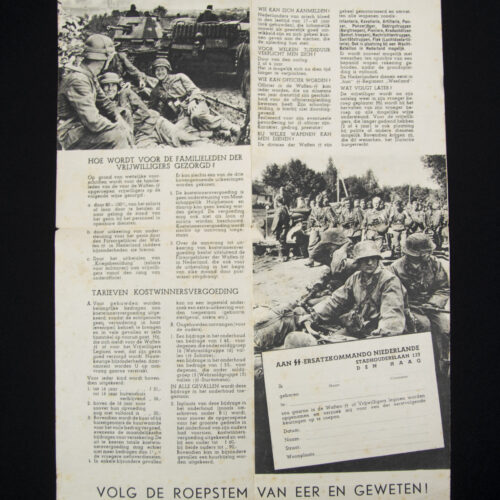 Dutch SS Recruitmentfolder “Flinke kerels voor…!”